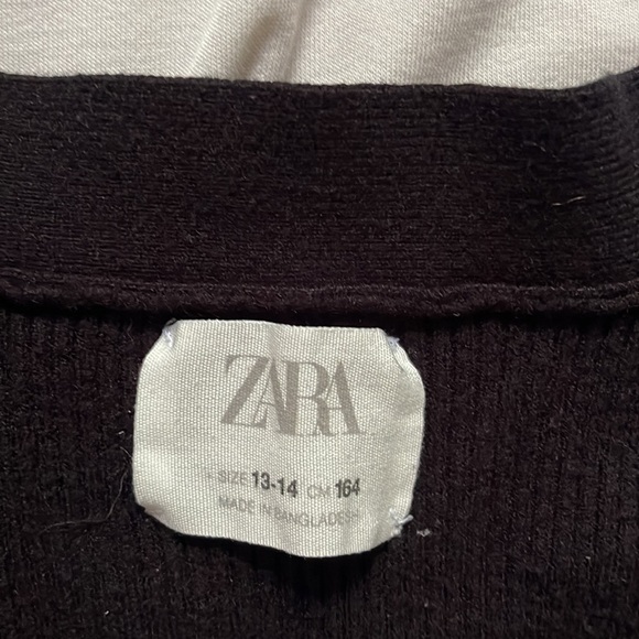 Zara kids size 13-14 years black ribbed cardigan - Picture 2 of 3